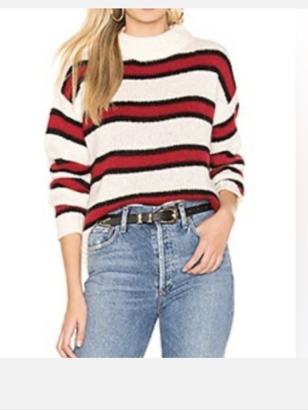 Rebecca Minkoff Cream Knit Crewneck Sweater (S)